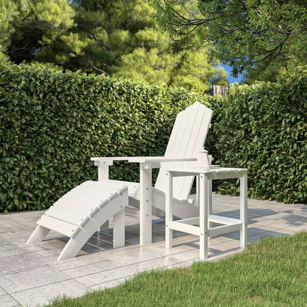 vidaXL Adirondack puutarhapöytä valkoinen 38x38x46 cm HDPE hinta ja tiedot | Puutarhapöydät | hobbyhall.fi
