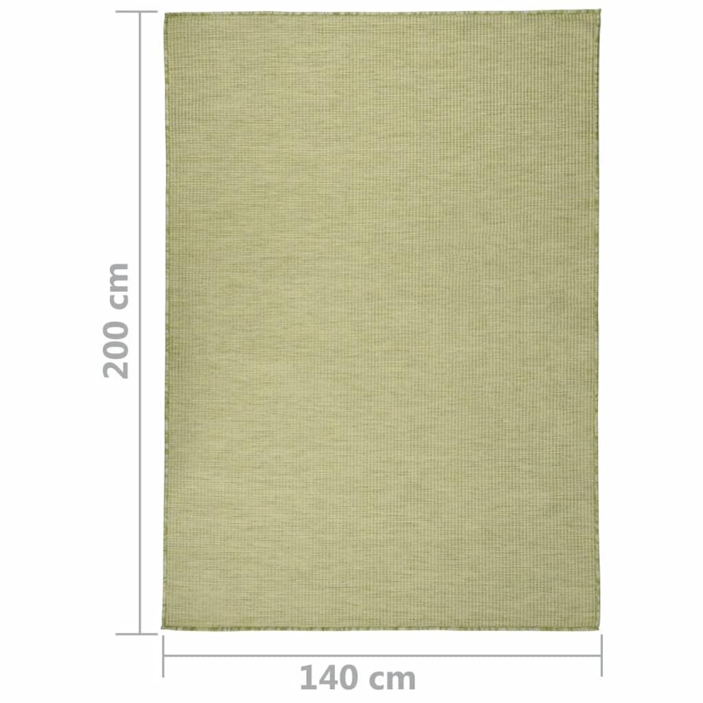 vidaXL Ulkomatto Flatweave 140x200 cm vihreä hinta ja tiedot | Isot matot | hobbyhall.fi