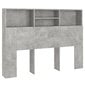 vidaXL Sängynpääty säilytystilalla betoninharmaa 140x19x103,5 cm hinta ja tiedot | Sängyt | hobbyhall.fi