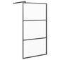 vidaXL Walk-in suihkuseinäke 100x195 cm huurrettu ESG-lasi musta hinta ja tiedot | Suihkuseinät ja -ovet | hobbyhall.fi