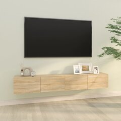 vidaXL TV-seinäkaapit 2 kpl Sonoma-tammi 100x30x30 cm tekninen puu hinta ja tiedot | TV-tasot | hobbyhall.fi
