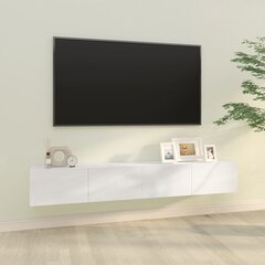 vidaXL TV-kaapit 2 kpl korkeakiilto valk. 100x30x30 cm tekninen puu hinta ja tiedot | TV-tasot | hobbyhall.fi