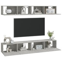 vidaXL TV-seinäkaapit 4 kpl betoninharmaa 100x30x30 cm hinta ja tiedot | TV-tasot | hobbyhall.fi