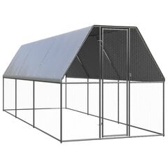 vidaXL Ulkotilan kanahäkki 2x6x2 m galvanoitu teräs hinta ja tiedot | Ei ole määritelty Linnut | hobbyhall.fi