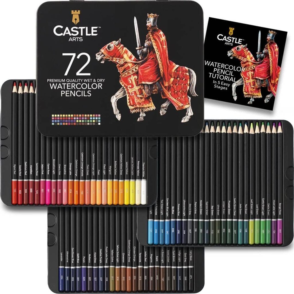 Castle Art Supplies 72 Watercolour Pencils hinta ja tiedot | Taide- ja askartelutarvikkeet | hobbyhall.fi