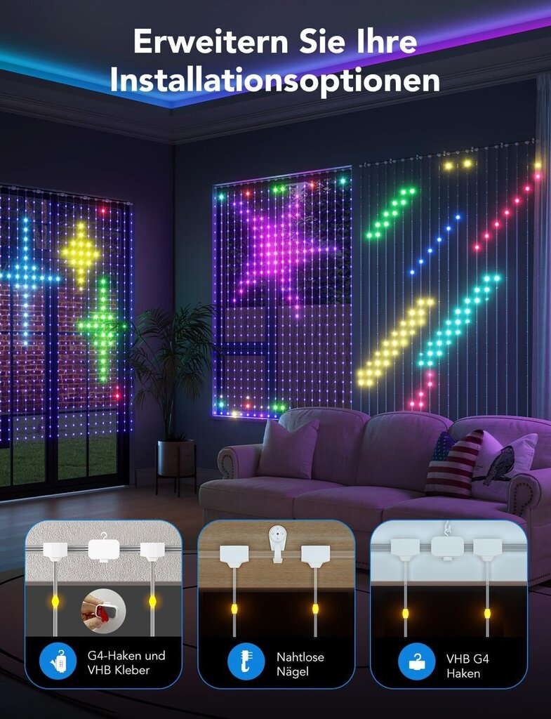 Govee Curtain Lights Smart Home 86+ Modes hinta ja tiedot | LED-valonauhat | hobbyhall.fi