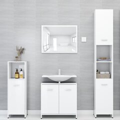 vidaXL 4-osainen kylpyhuone kalustesarja korkeakiilto valk. lastulevy hinta ja tiedot | Ei määritelty Huonekalut ja sisustus | hobbyhall.fi