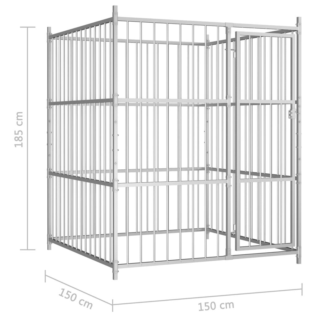 vidaXL Koiran ulkohäkki 150x150x185 cm hinta ja tiedot | Pedit ja pesät | hobbyhall.fi