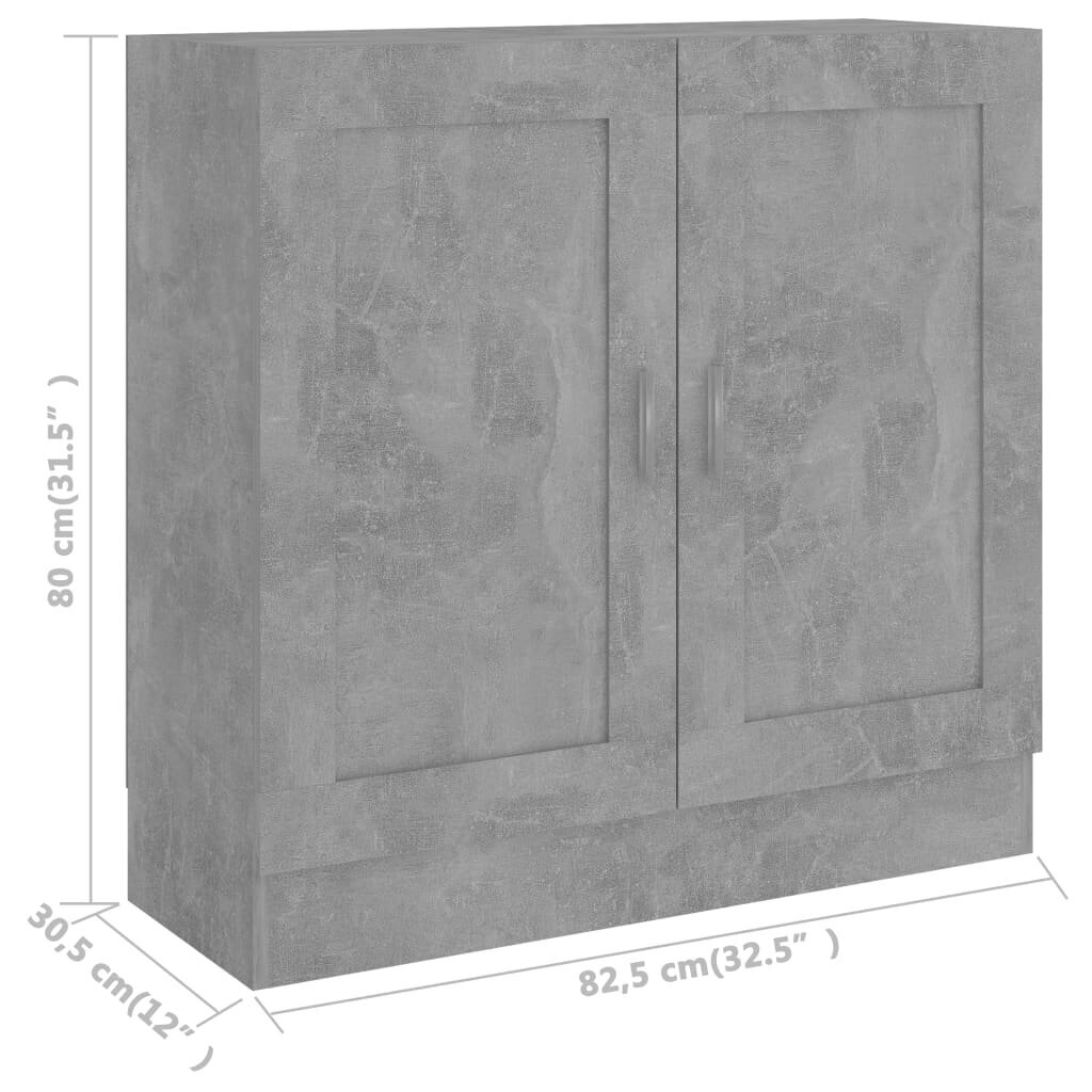 vidaXL Kirjahylly betoninharmaa 82,5x30,5x80 cm lastulevy hinta ja tiedot | Hyllyt | hobbyhall.fi