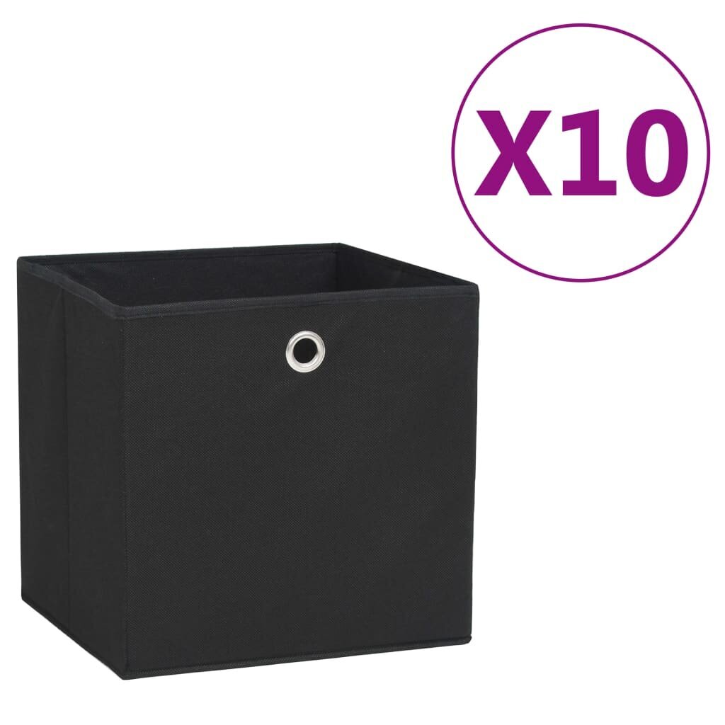 vidaXL Säilytyslaatikot 10 kpl kuitukangas 28x28x28 cm musta hinta ja tiedot | Säilytyslaatikot ja -korit | hobbyhall.fi