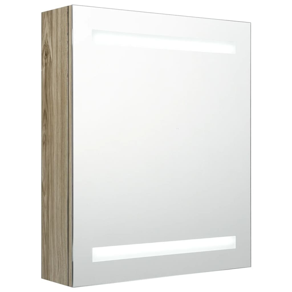 vidaXL LED kylpyhuoneen peilikaappi tammi 50x14x60 cm hinta ja tiedot | Kylpyhuonekaapit | hobbyhall.fi