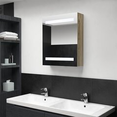 vidaXL LED kylpyhuoneen peilikaappi tammi 50x14x60 cm hinta ja tiedot | Kylpyhuonekaapit | hobbyhall.fi