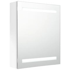 vidaXL LED kylpyhuoneen peilikaappi kiiltävä valkoinen 50x14x60 cm hinta ja tiedot | Kylpyhuonekaapit | hobbyhall.fi