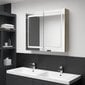vidaXL LED kylpyhuoneen peilikaappi tammi 80x12x68 cm hinta ja tiedot | Kylpyhuonekaapit | hobbyhall.fi