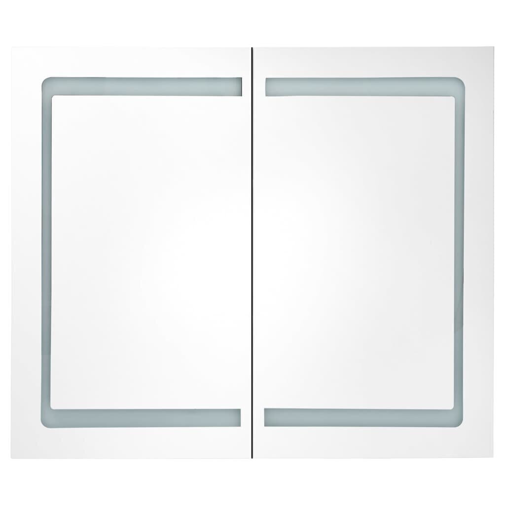 vidaXL LED kylpyhuoneen peilikaappi tammi 80x12x68 cm hinta ja tiedot | Kylpyhuonekaapit | hobbyhall.fi