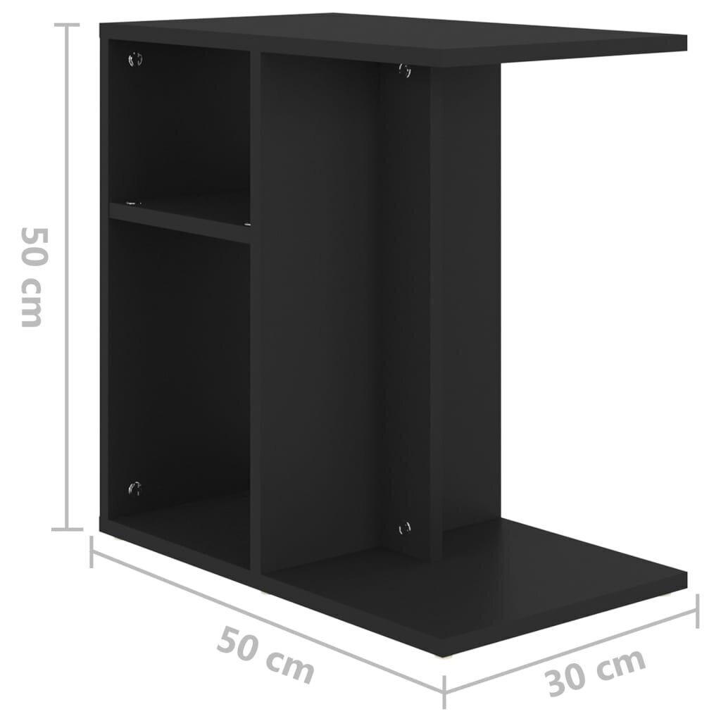 vidaXL Sivupöytä musta 50x30x50 cm lastulevy hinta ja tiedot | Sohvapöydät | hobbyhall.fi