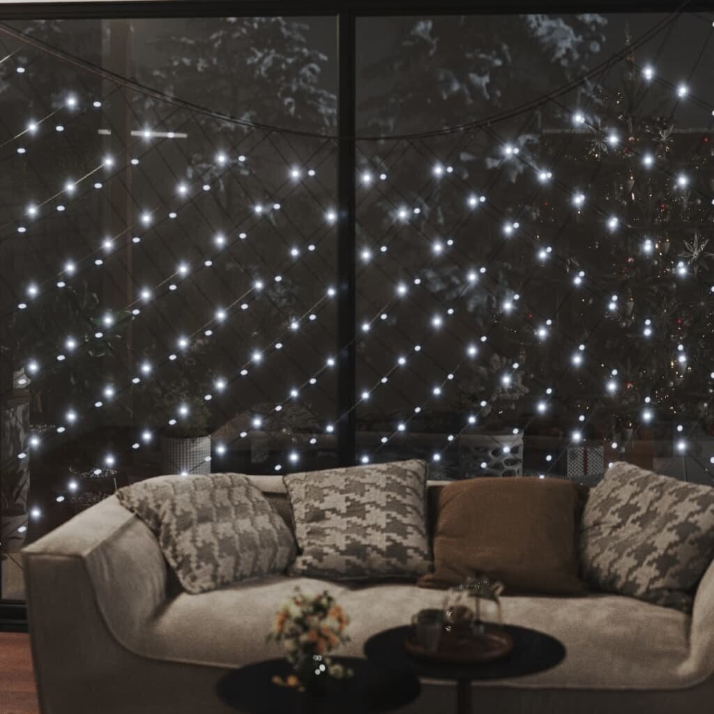 vidaXL Jouluvaloverkko kylmä valk. 3x3 m 306 LED-valoa ulos/sisälle hinta ja tiedot | Joulukoristeet | hobbyhall.fi