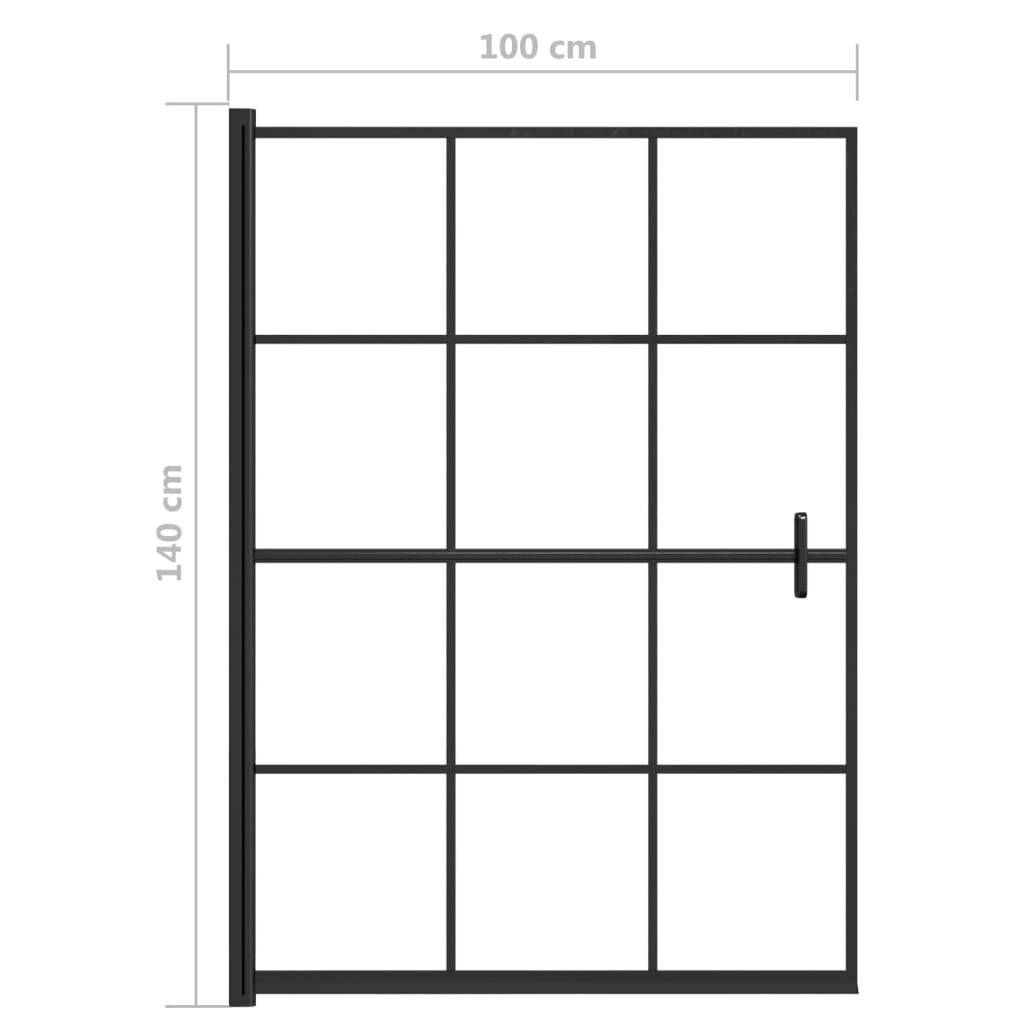 vidaXL Suihkuseinä ESG 100x140 cm musta hinta ja tiedot | Suihkuseinät ja -ovet | hobbyhall.fi