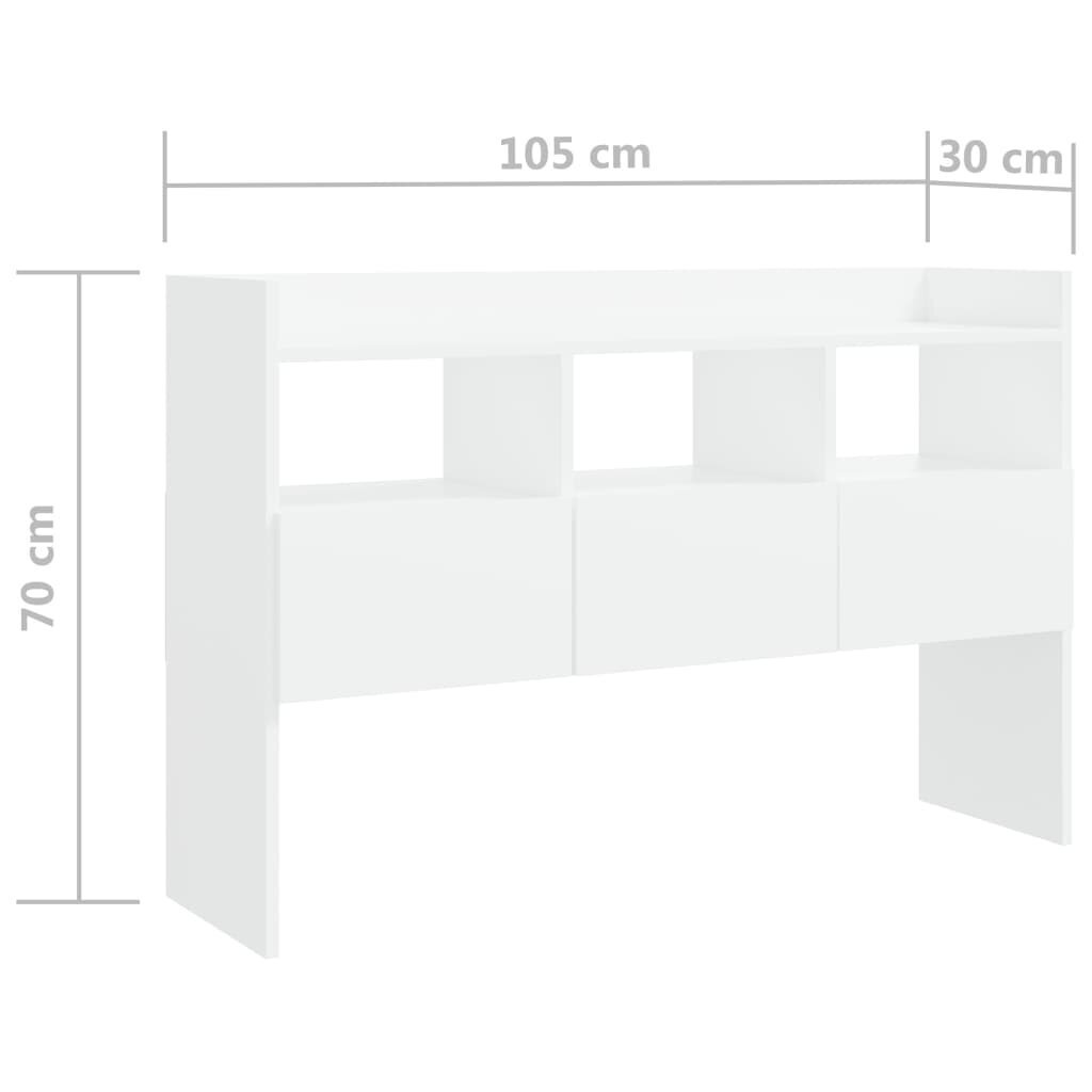 vidaXL Senkki valkoinen 105x30x70 cm lastulevy hinta ja tiedot | Olohuoneen kaapit ja lipastot | hobbyhall.fi