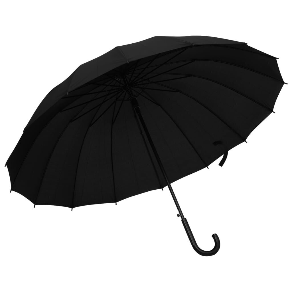 vidaXL Sateenvarjo automaattinen musta 120 cm hinta ja tiedot | Naisten sateenvarjot | hobbyhall.fi