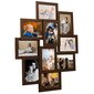 vidaXL Kollaasi valokuvakehys 10x(13x18 cm) kuville tummanruskea MDF hinta ja tiedot | Valokuva-albumit -ja kehykset | hobbyhall.fi