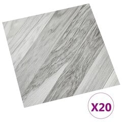 vidaXL Itsekiinnittyvät lattialankut 20 kpl PVC 1,86 m² harmaa raidat hinta ja tiedot | Lattialaatat | hobbyhall.fi