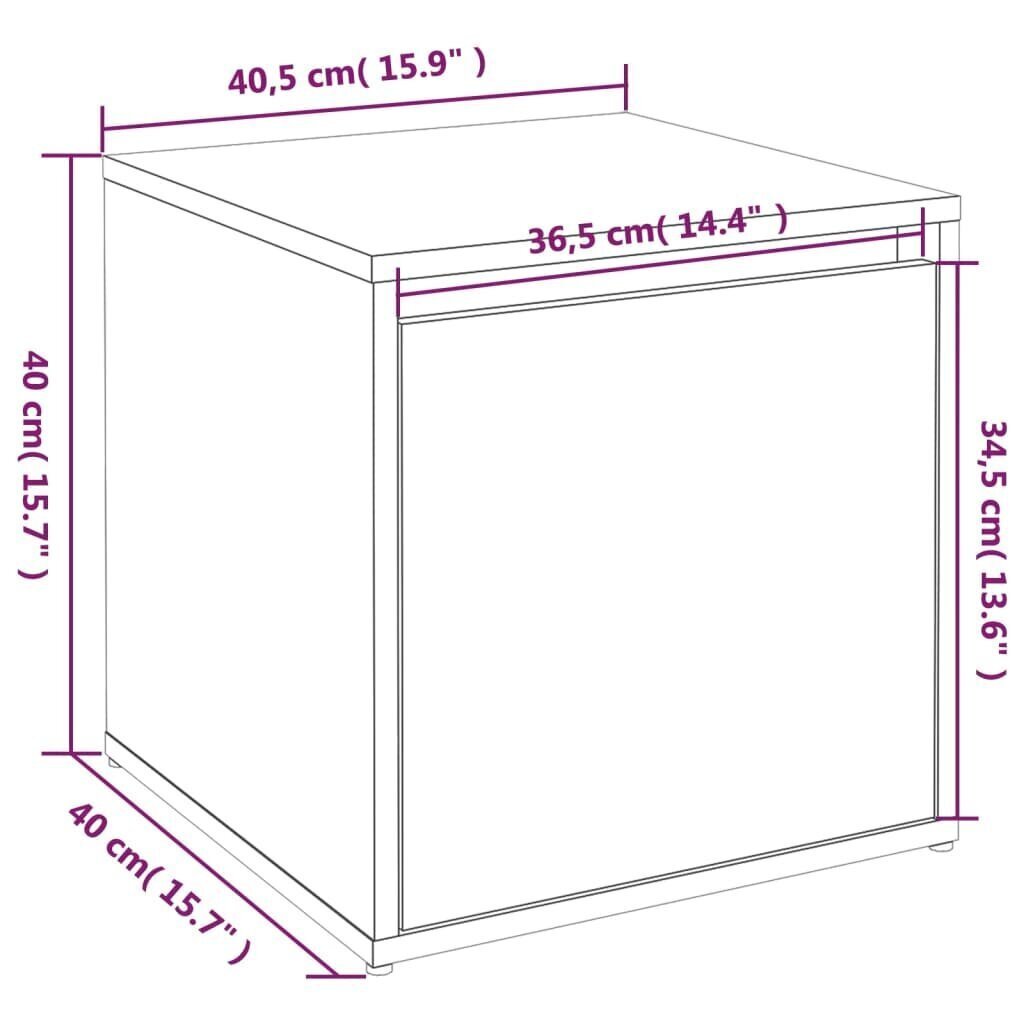 vidaXL Säilytyslaatikko Sonoma-tammi 40,5x40x40 cm tekninen puu hinta ja tiedot | Säilytyslaatikot ja -korit | hobbyhall.fi