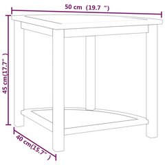 vidaXL Kylpyhuoneen sivupöytä 45x45x45 cm täysi tiikki hinta ja tiedot | Kylpyhuoneen sisustus | hobbyhall.fi