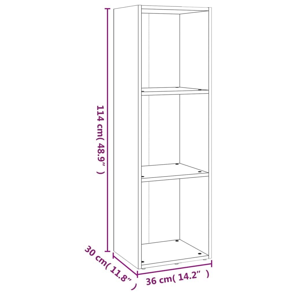 vidaXL Kirjahylly / TV-taso harmaa Sonoma 36x30x114 cm tekninen puu hinta ja tiedot | Hyllyt | hobbyhall.fi