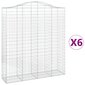 vidaXL Kaarevat kivikorit 6 kpl 200x50x220/240 cm galvanoitu rauta hinta ja tiedot | Aidat ja tarvikkeet | hobbyhall.fi