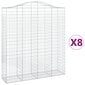 vidaXL Kaarevat kivikorit 8 kpl 200x50x220/240 cm galvanoitu rauta hinta ja tiedot | Aidat ja tarvikkeet | hobbyhall.fi