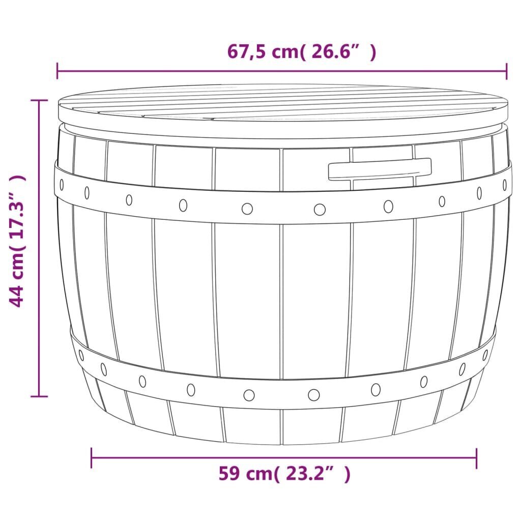 vidaXL 3-in-1 Puutarhan säilytyslaatikko vaaleanruskea polypropeeni hinta ja tiedot | Kompostorit ja jäteastiat | hobbyhall.fi