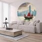 WallArt Tapetti ympyrä Skyline with Junk Boat 190 cm hinta ja tiedot | Valokuvatapetit | hobbyhall.fi