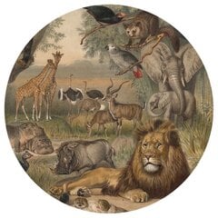 WallArt Tapetti ympyrä Animals of Africa 190 cm hinta ja tiedot | Valokuvatapetit | hobbyhall.fi