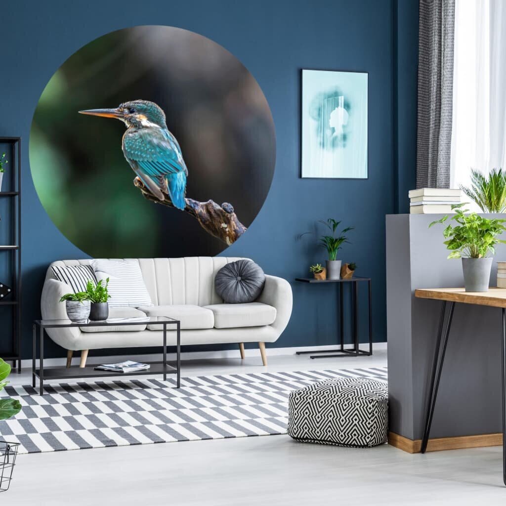 WallArt Tapetti ympyrä The Kingfisher 142,5 cm hinta ja tiedot | Valokuvatapetit | hobbyhall.fi