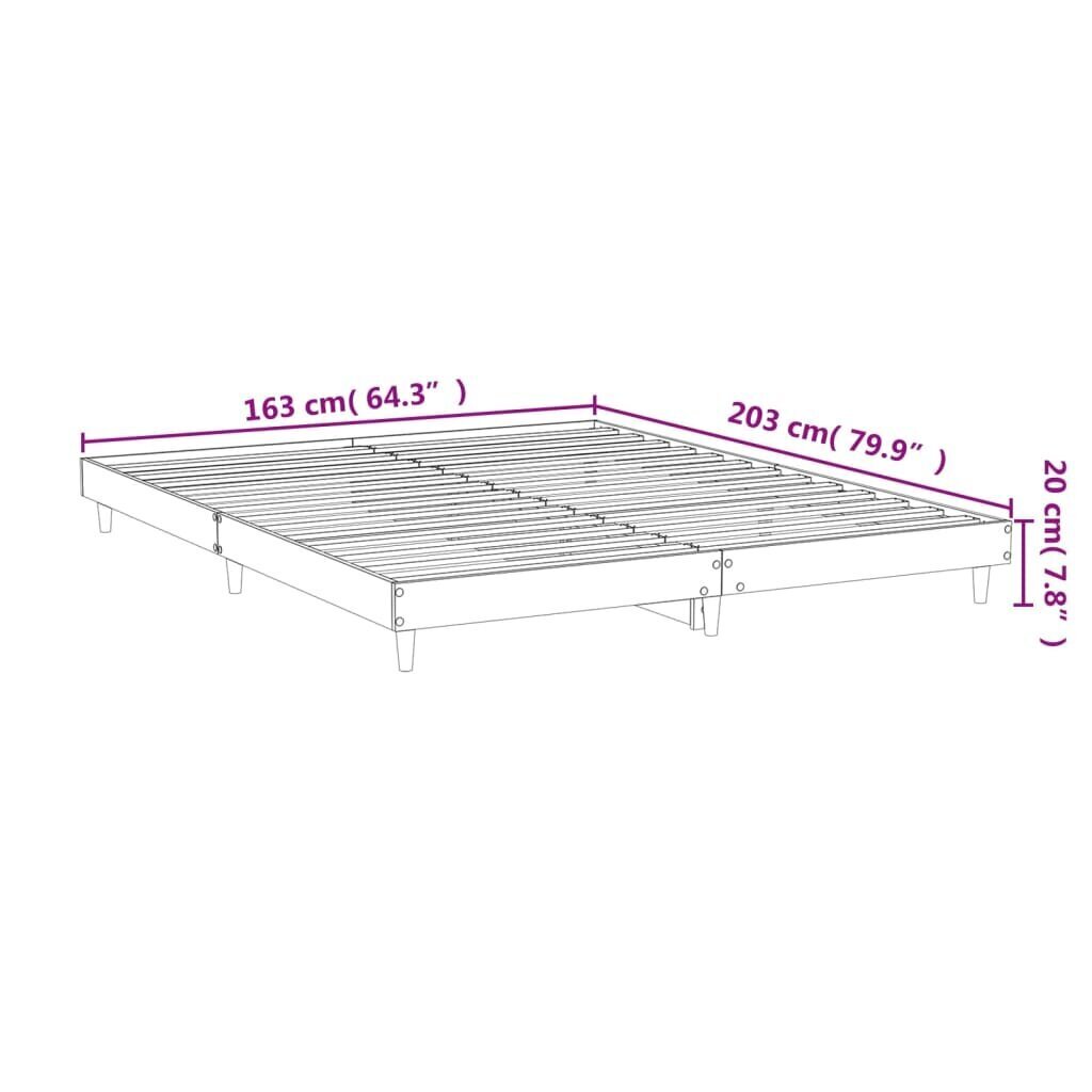 vidaXL Sängynrunko harmaa Sonoma 160x200 cm tekninen puu hinta ja tiedot | Sängyt | hobbyhall.fi