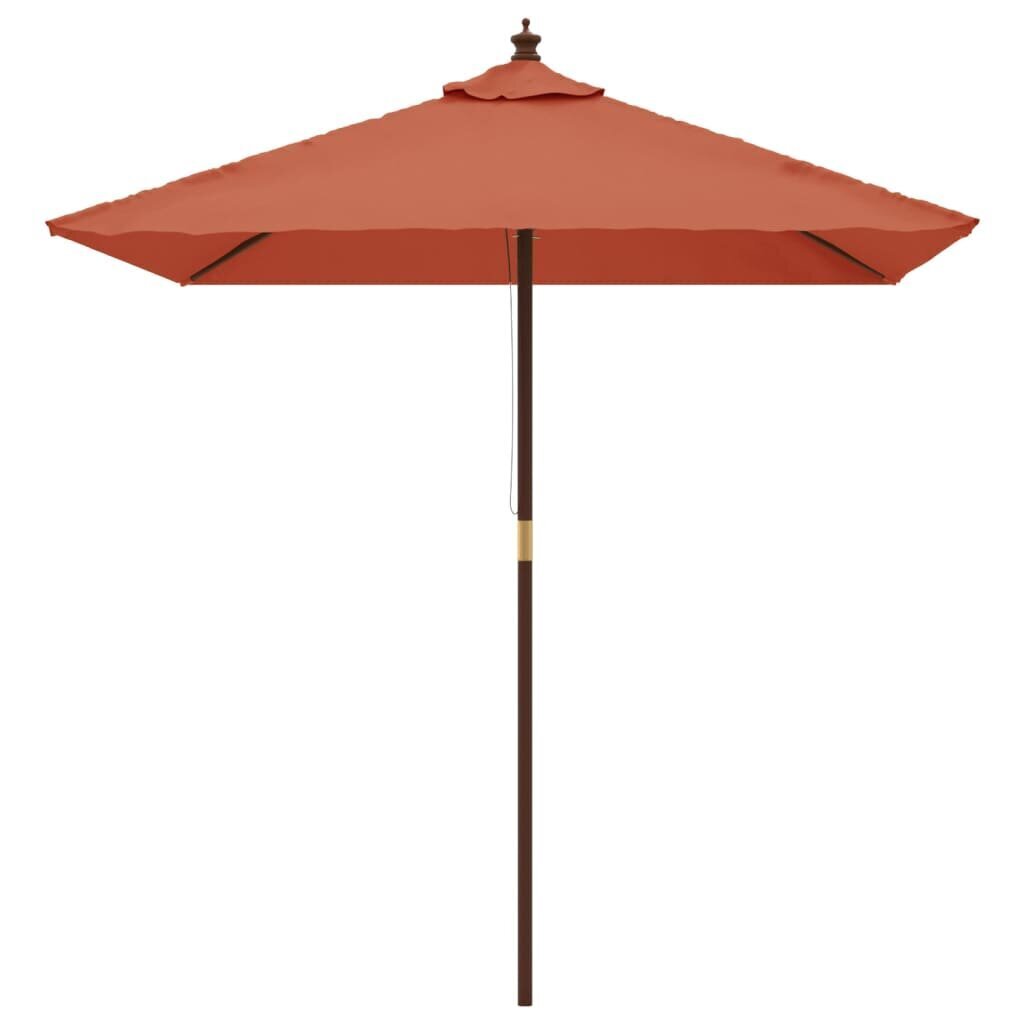 vidaXL Puutarhan aurinkovarjo puutolppa terrakotta 198x198x231 cm hinta ja tiedot | Aurinkovarjot ja markiisit | hobbyhall.fi