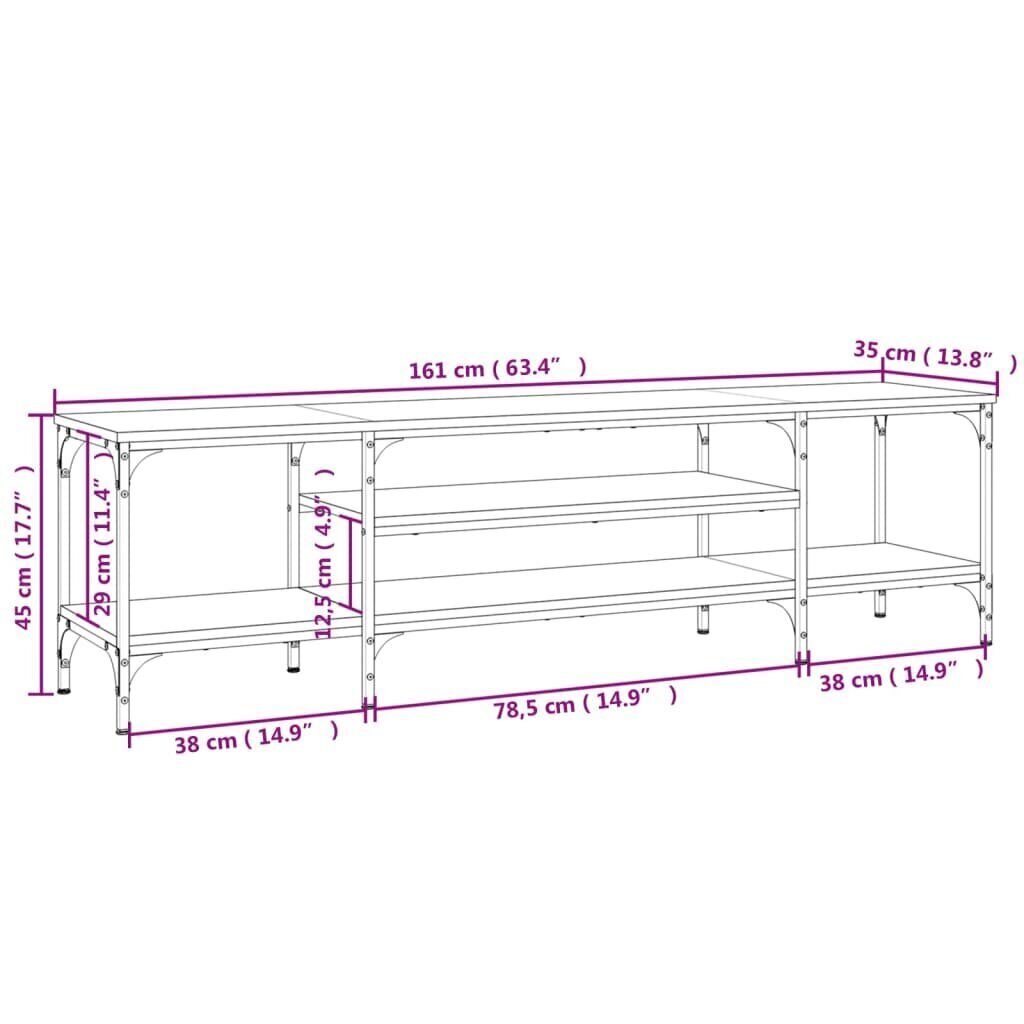 vidaXL TV-taso savutammi 161x35x45 cm tekninen puu ja rauta hinta ja tiedot | TV-tasot | hobbyhall.fi