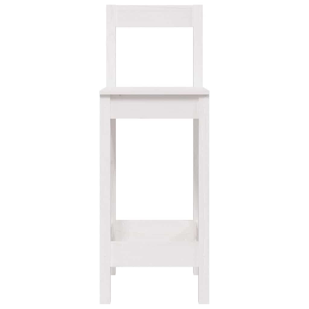 vidaXL Baarijakkarat 2 kpl valkoinen 40x41,5x112 cm täysi mänty hinta ja tiedot | Ruokapöydän tuolit | hobbyhall.fi