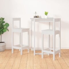 vidaXL Baarijakkarat 2 kpl valkoinen 40x41,5x112 cm täysi mänty hinta ja tiedot | Ruokapöydän tuolit | hobbyhall.fi