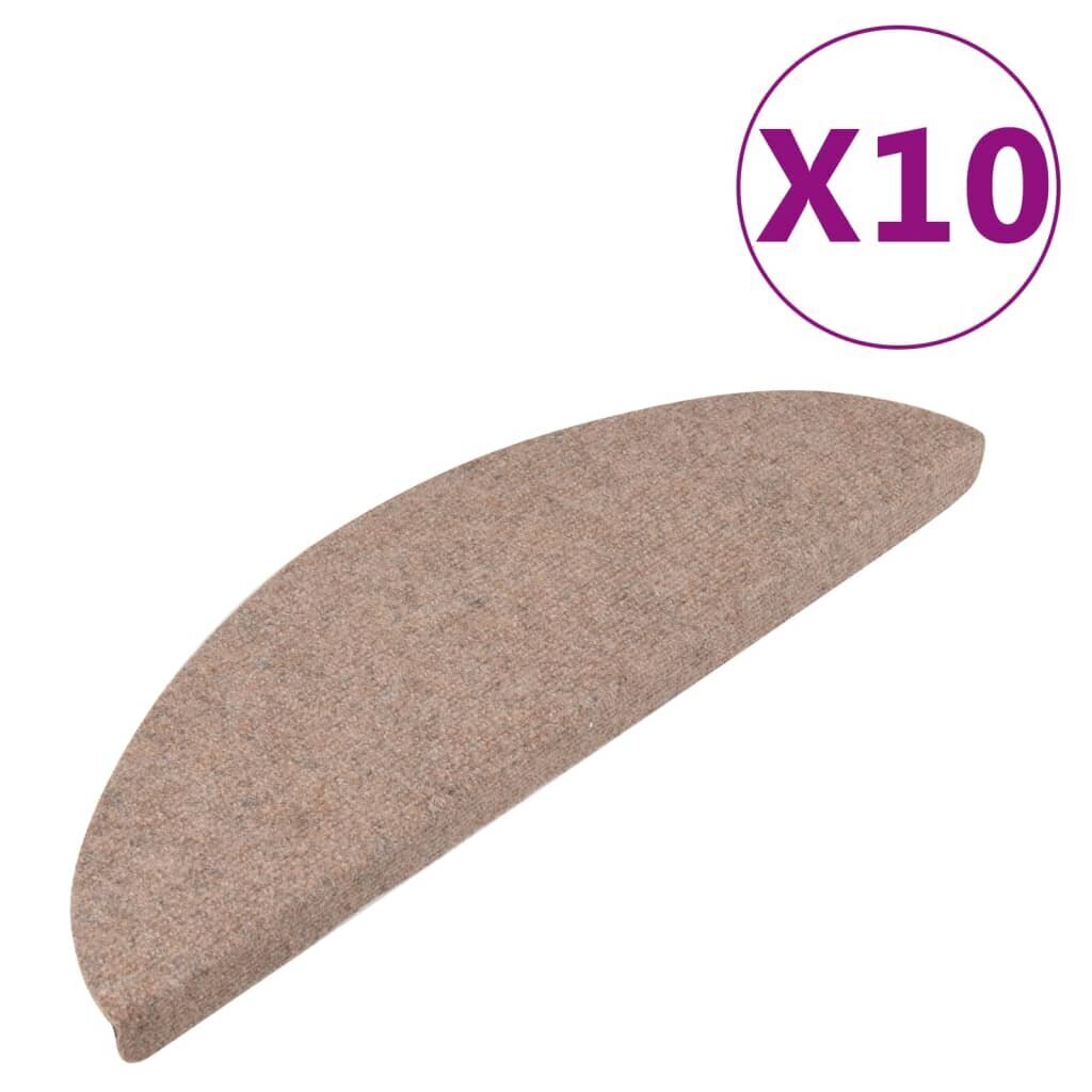 vidaXL Itsekiinnittyvät porrasmatot 10 kpl beige 56x17x3 cm hinta ja tiedot | Isot matot | hobbyhall.fi