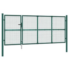 vidaXL Puutarhan verkkoportti vihreä 350x175 cm galvanoitu teräs hinta ja tiedot | Aidat ja tarvikkeet | hobbyhall.fi