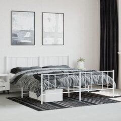 vidaXL Metallinen sängynrunko päädyillä valkoinen 183x213 cm hinta ja tiedot | Sängyt | hobbyhall.fi