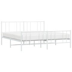 vidaXL Metallinen sängynrunko päädyillä valkoinen 183x213 cm hinta ja tiedot | Sängyt | hobbyhall.fi