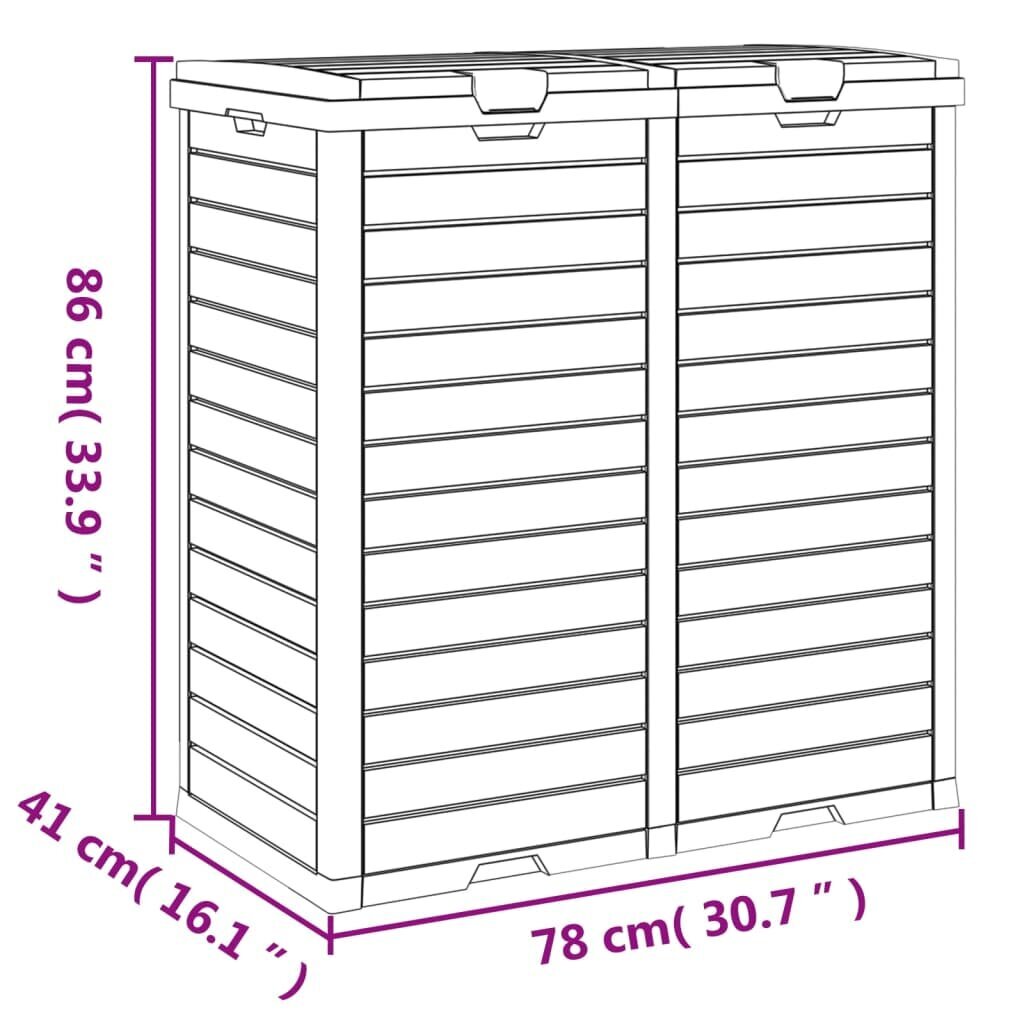 vidaXL Ulkoroskis musta 78x41x86 cm polypropeeni hinta ja tiedot | Kompostorit ja jäteastiat | hobbyhall.fi