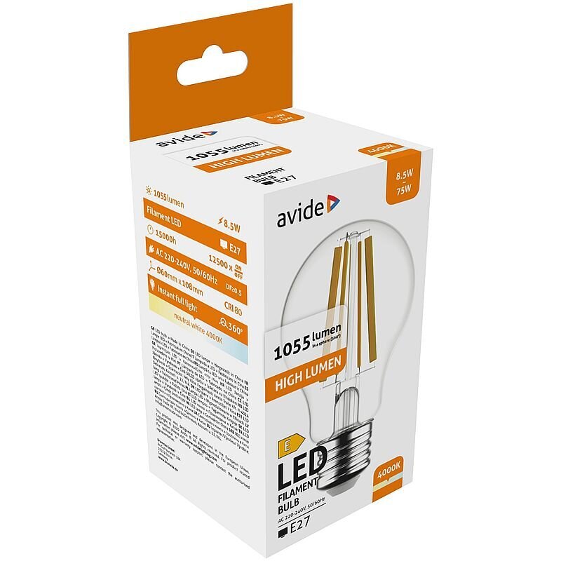 LED-lamppu Avide 8,5W E27 4000K hinta ja tiedot | Lamput | hobbyhall.fi