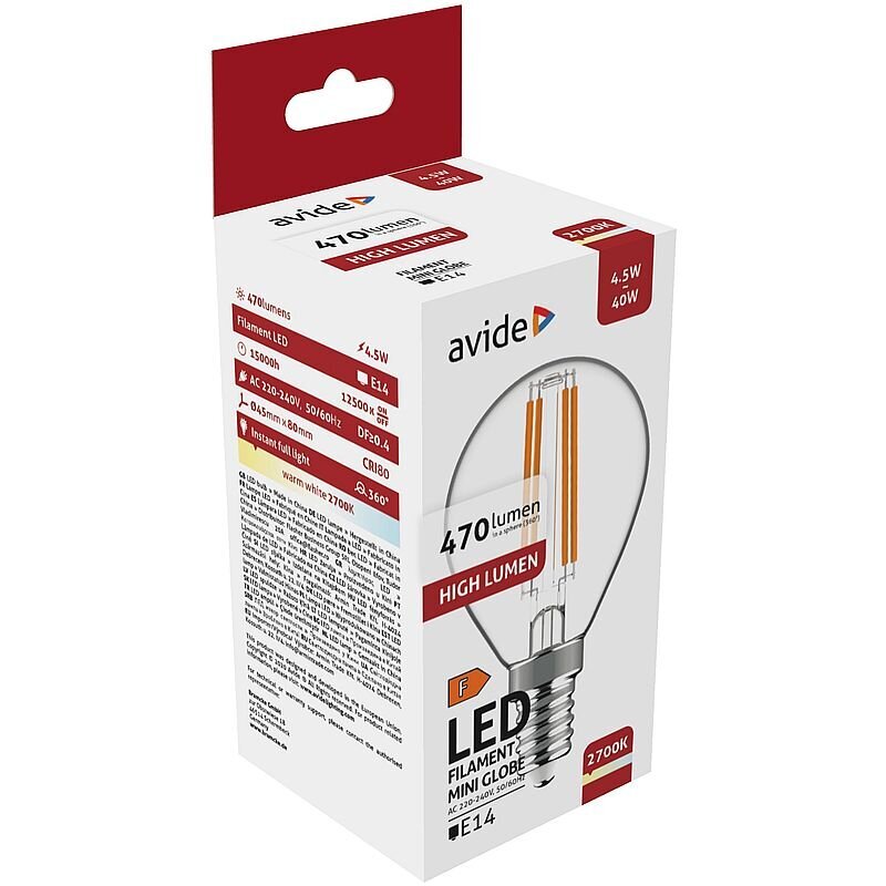 LED-lamppu Avide 4,5W E14 3000K hinta ja tiedot | Lamput | hobbyhall.fi