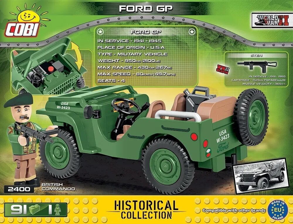 HC WWII ForD GP -rakennussarja, 91 osaa hinta ja tiedot | LEGOT ja rakennuslelut | hobbyhall.fi