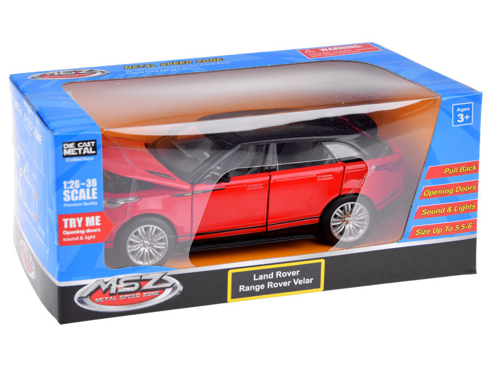 metallinen automalli - range rover velar, punainen hinta ja tiedot | Poikien lelut | hobbyhall.fi