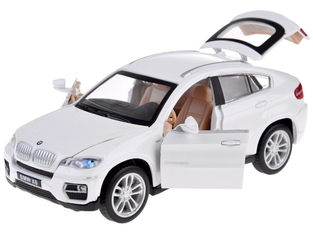 metalliauto - bmw x6, valkoinen hinta ja tiedot | Poikien lelut | hobbyhall.fi